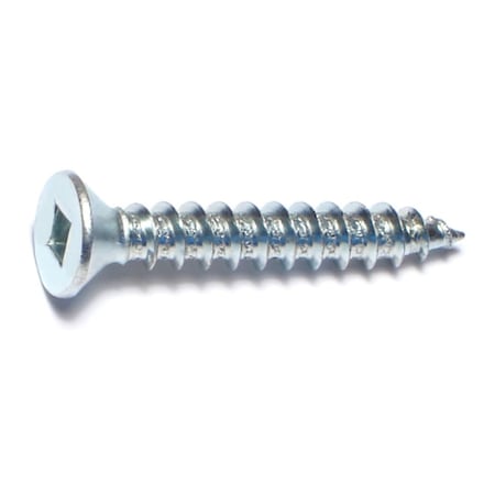 Midwest Fastener Sheet Metal Screw, #10 x 1-1/4 in, Zinc Plated Steel Flat Head Square Drive, 30 PK 64004